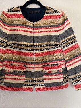 The Limited multicolor and Blue Women's Blazer Jacket, sz M, Made in Vietnam